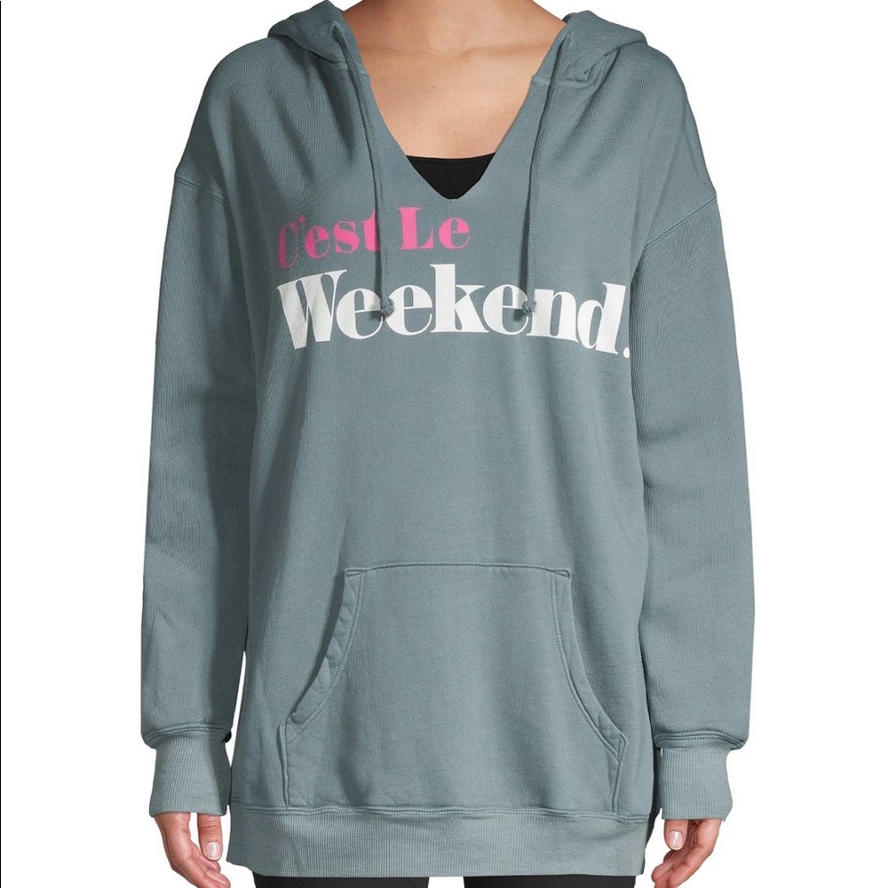 Wildfox Blue Oversized Hoodie Relaxed Fit